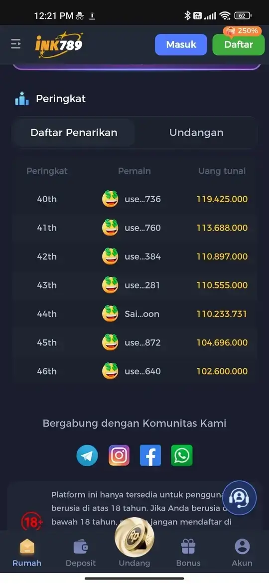 Live casino INK789 APK