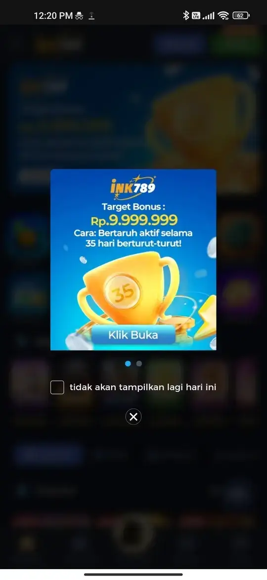 Halaman promosi INK789 APK